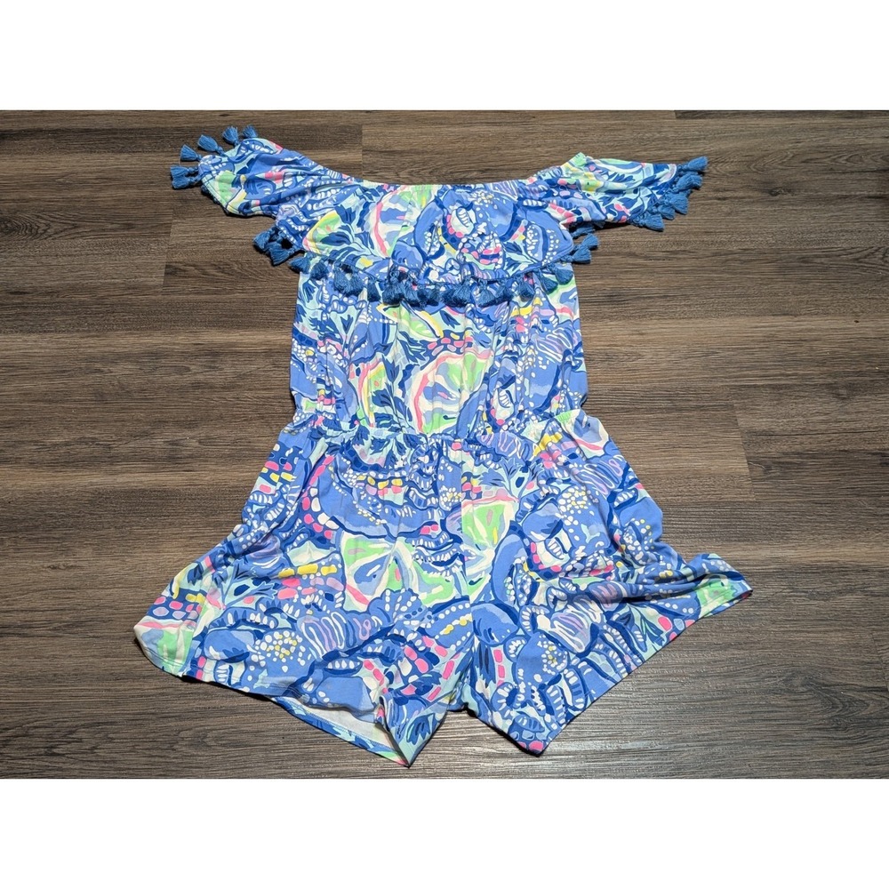 Lilly Pulitzer La Fortuna Romper in Pinch Pinch Blue Periwinkle Small